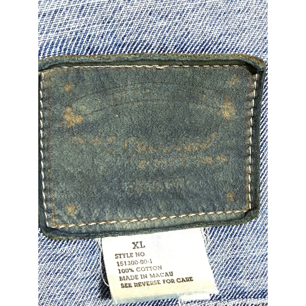 Vintage Gap Special Edition Denim Jean Jacket Mens XL Utility Trucker Chore Barn - Picture 5 of 8